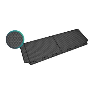 Gummimatten für Ford Tourneo Custom ab 2024 - 8/9 Sitze + tunel - schwarz, 1,5 cm Rand