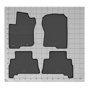 Gummimatten für Toyota Land Cruiser 150 ab 2009 / ab 2018 - 5/7 Sitze - schwarz, 1,5 cm Rand