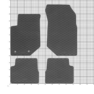 Gummimatten für Jeep Avenger ab 2023 - nicht fĂĽr die elektrische Version - schwarz, 1,5 cm Rand