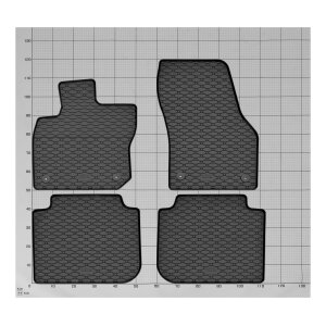Gummimatten für Skoda Kodiaq ab 2024 - schwarz, 1,5 cm Rand
