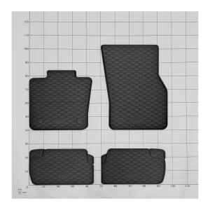 Gummimatten für Mini Cooper SE ab 2020 / 3tĂĽrig/5tĂĽrig - schwarz, 1,5 cm Rand