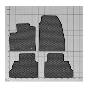 Gummimatten für FORD Tourneo Courier 5 Sitzer ab 2023 - schwarz, 1,5 cm Rand