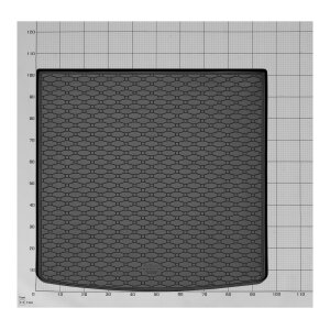 Kofferraumwanne für Skoda Kodiaq ab 2024 - schwarz, rutschfest, wasserdicht, 1,5 cm rand,