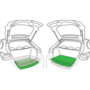 Kofferraumwanne für DACIA Duster LPG/MHEV ab 2024 - Obere und untere Position - schwarz, rutschfest, wasserdicht, 1,5 cm rand,