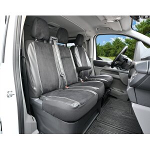 Sitzbezüge für VW T7 Transporter/Caravelle ab 2025 – Velourimitat mit Kunstleder
