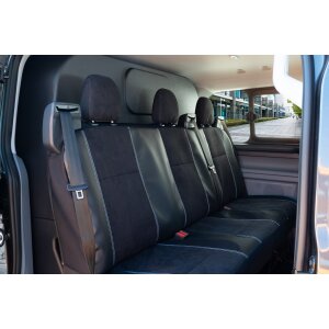 Sitzbezüge für VW Transporter T7 Furgon Plus ab 2025 – Velourimitat mit Kunstleder