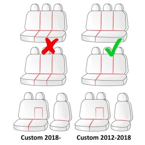 Sitzbezüge für Ford Transit Custom I ab 2012 bis 2023 – Kunstleder