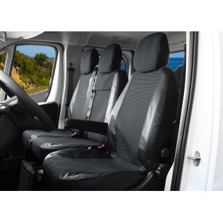 Sitzbezüge für Peugeot Boxer ab 2006 / Facelift ab 2014 / Facelift ab 2022 – Polstermaterial mit Kunstleder