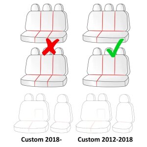 Sitzbezüge für Ford Transit Custom I ab 2012 bis 2023 – Kunstleder