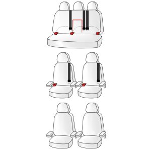 Sitzbezüge für VW T6 Multivan ab 2015 / VW T6.1...