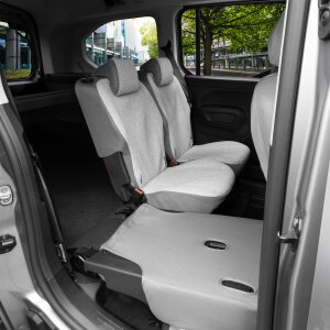 Sitzbezüge für Opel Combo ab 2019 bis 2023 und Facelift ab 2023 – Wasserabweisender Stoff aus klassischer Webstruktur