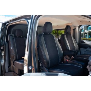Sitzbezüge für FORD Transit Custom Doppelkabine LKW ab 2024 – Velourimitat mit Kunstleder