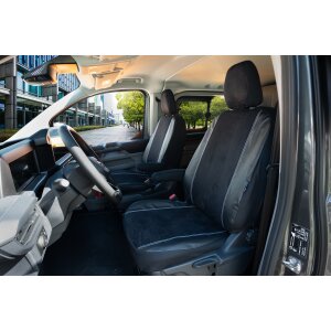 Sitzbezüge für FORD Transit Custom Doppelkabine LKW ab 2024 – Velourimitat mit Kunstleder