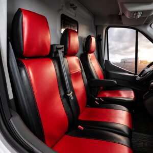Sitzbezüge für Ford Transit VII / VIII ab 2014 / Facelift ab 2020 – Kunstleder MA RED