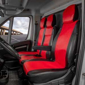 Sitzbezüge für Citroen Jumper ab 2006 / Facelift ab 2014 / Facelift ab 2022 – Kunstleder MA RED