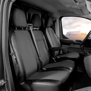Sitzbezüge für Ford Transit Custom ab 2024 – Polstermaterial m it Kunstleder an den Seiten