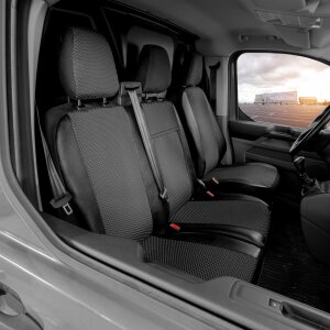 Sitzbezüge für Ford Transit Custom ab 2024 – Polstermaterial m it Kunstleder an den Seiten