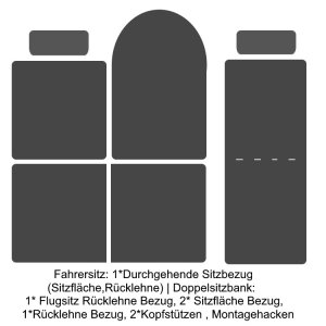 Passgenaue Sitzbezüge geeignet für Fiat Talento Bj. ab 2016 TAILOR MADE Maßgeschneidert 3-Sitzer - Mobilbüro