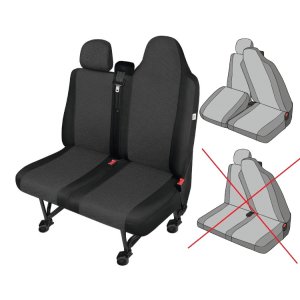 Passgenaue Sitzbezüge geeignet für Nissan NV300 Bj. ab 2016 TAILOR MADE Maßgeschneidert Doppelsitzbank - Mobilbüro
