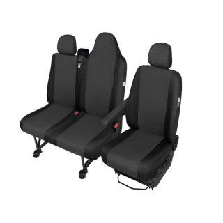 Passgenaue Sitzbezüge geeignet für Opel Vivaro B II Bj. ab 2014 bis 2019 TAILOR MADE Maßgeschneidert 3-Sitzer - Mobilbüro