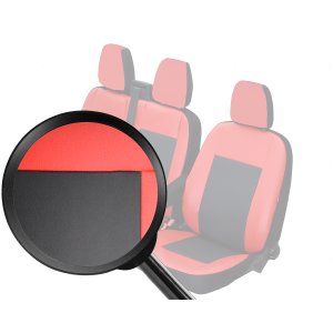 Passgenaue ROT Kunstleder Sitzbezüge geeignet für Ford Transit Custom Bj. ab 2012 - AMBER