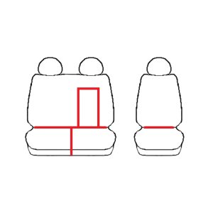 Sitzbez&uuml;ge CUSTO Rot geeignet f&uuml;r Ford Transit Bj. ab 2014 KUNSTLEDER &amp; VELOURSLEDERIMITAT