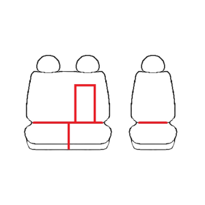 Sitzbezüge CUSTO Rot geeignet für Iveco Daily Bj. ab 2014 KUNSTLEDER & VELOURSLEDERIMITAT