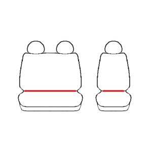 Sitzbezüge CUSTO Rot geeignet für Mercedes Vito Bj. ab 2014 KUNSTLEDER & VELOURSLEDERIMITAT