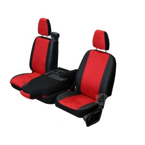 Sitzbez&uuml;ge CUSTO Rot geeignet f&uuml;r Renault Master IV Bj. ab 2011 KUNSTLEDER &amp; VELOURSLEDERIMITAT