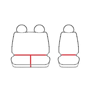 Sitzbezüge CUSTO Rot geeignet für Citroen Jumpy Bj. ab 2016 KUNSTLEDER & VELOURSLEDERIMITAT