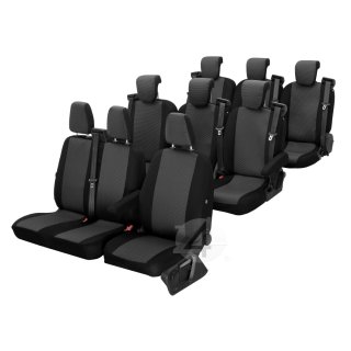 Passgenaue HERO Sitzbezüge geeignet für Citroen Jumpy 2007-2016 Maßgeschneidert 9-Sitzer