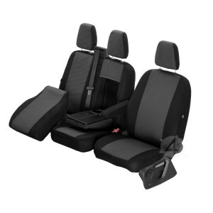 Passgenaue HERO Sitzbez&uuml;ge geeignet f&uuml;r Ford Transit Custom / Tourneo ab 2012 Ma&szlig;geschneidert 1+2 ( 3-Sitzer )