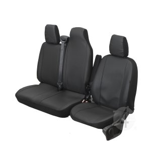Passgenaue Kunstleder VIP Sitzbezüge geeignet für Renault Trafic ab 2014 Maßgeschneidert - 1+2 ( 3-Sitzer )