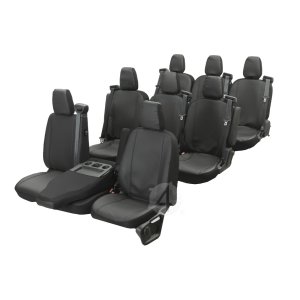 Passgenaue Kunstleder VIP Sitzbezüge geeignet für Opel Vivaro B ab 2014 bis 2019 Maßgeschneidert - 9-Sitzer