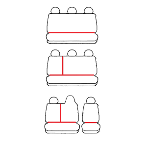 Passgenaue Kunstleder VIP Sitzbezüge geeignet für Renault Trafic ab 2014 Maßgeschneidert - 9-Sitzer