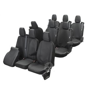 Passgenaue Kunstleder VIP Sitzbezüge geeignet für Ford Transit ab 2014 Maßgeschneidert - 9-Sitzer